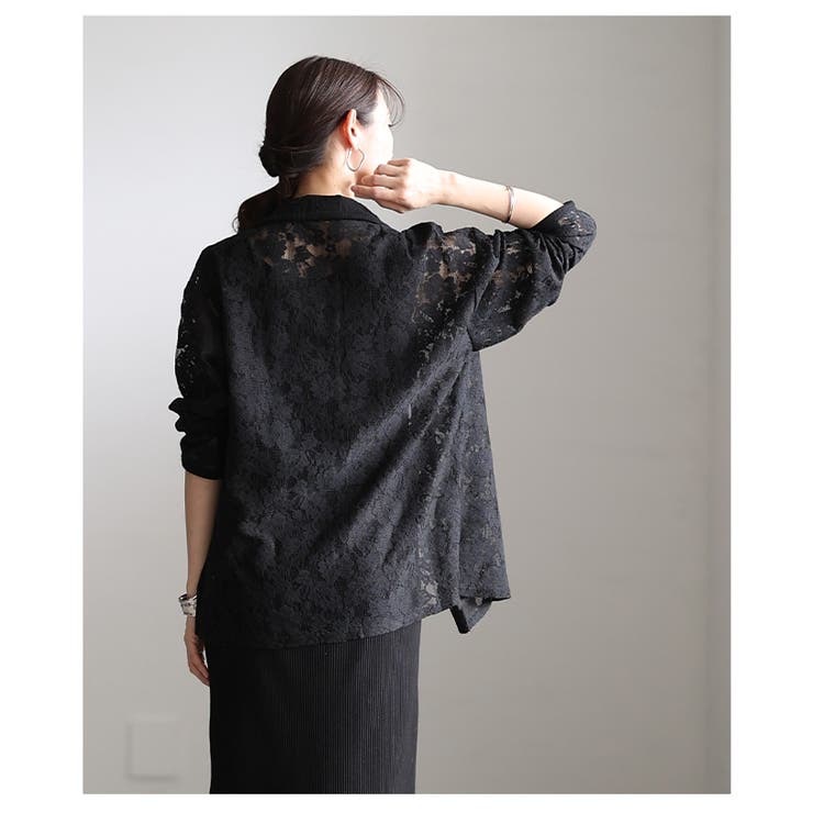 レイヤードを彩る大人の花柄総レース開襟シャツ レディース ファッション | Sawa a la mode | 詳細画像11 