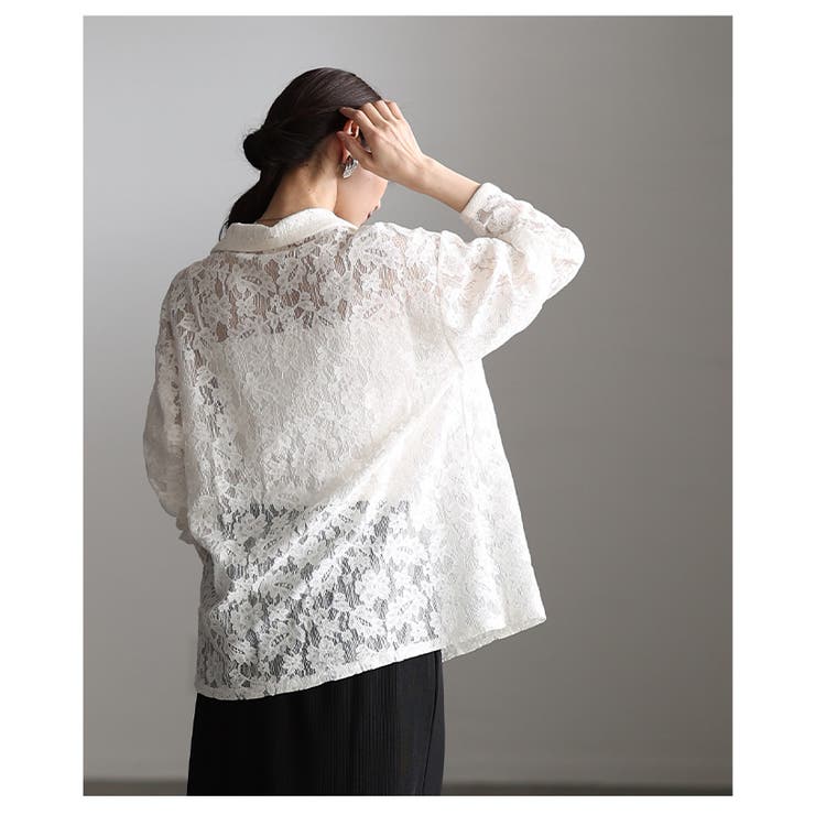 レイヤードを彩る大人の花柄総レース開襟シャツ レディース ファッション | Sawa a la mode | 詳細画像21 