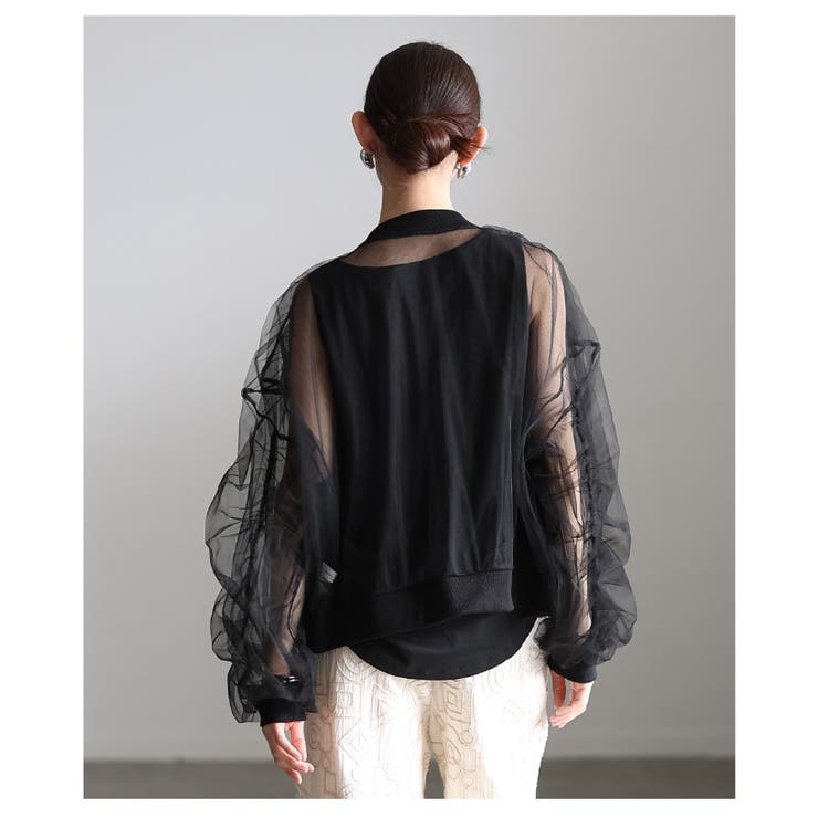 纏えば雰囲気高まるボリュームスリーブチュールブルゾン レディース ファッション | Sawa a la mode | 詳細画像11 