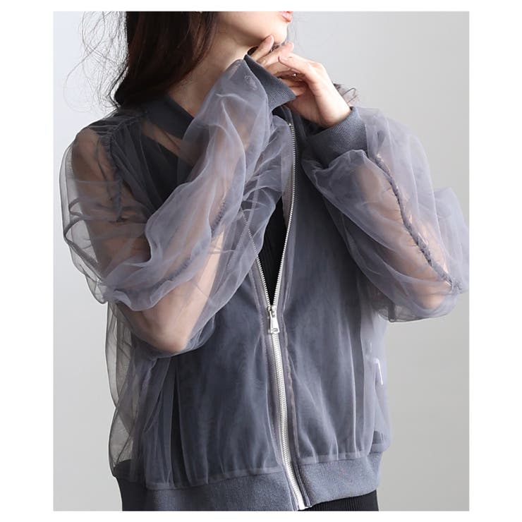 纏えば雰囲気高まるボリュームスリーブチュールブルゾン レディース ファッション | Sawa a la mode | 詳細画像20 