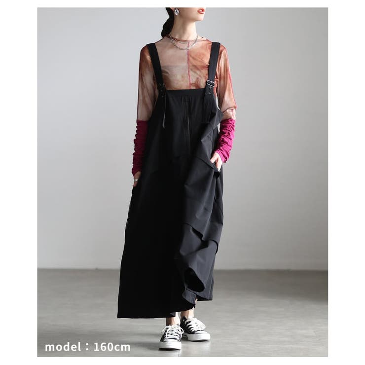 直線と余白で魅せるフロントジップジャンパースカート レディース ワンピース | Sawa a la mode | 詳細画像7 