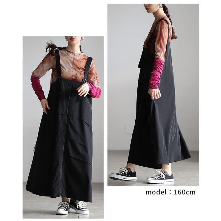 直線と余白で魅せるフロントジップジャンパースカート レディース ワンピース | Sawa a la mode | 詳細画像10 