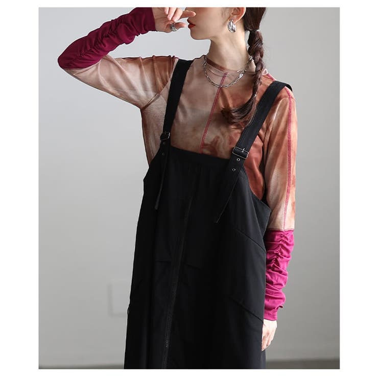 直線と余白で魅せるフロントジップジャンパースカート レディース ワンピース | Sawa a la mode | 詳細画像12 