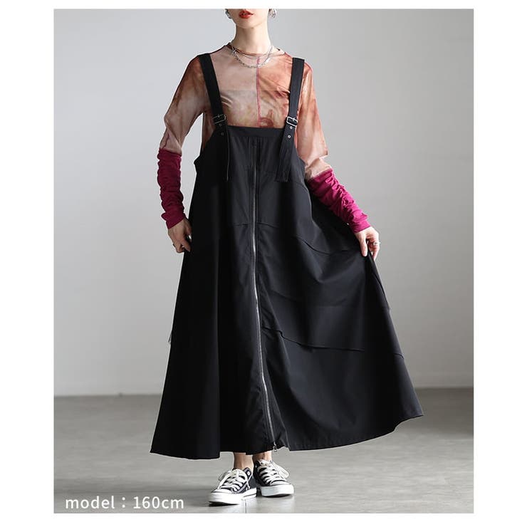 直線と余白で魅せるフロントジップジャンパースカート レディース ワンピース | Sawa a la mode | 詳細画像13 