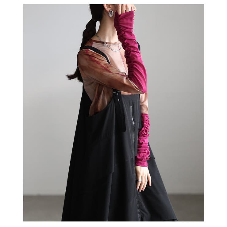 直線と余白で魅せるフロントジップジャンパースカート レディース ワンピース | Sawa a la mode | 詳細画像14 