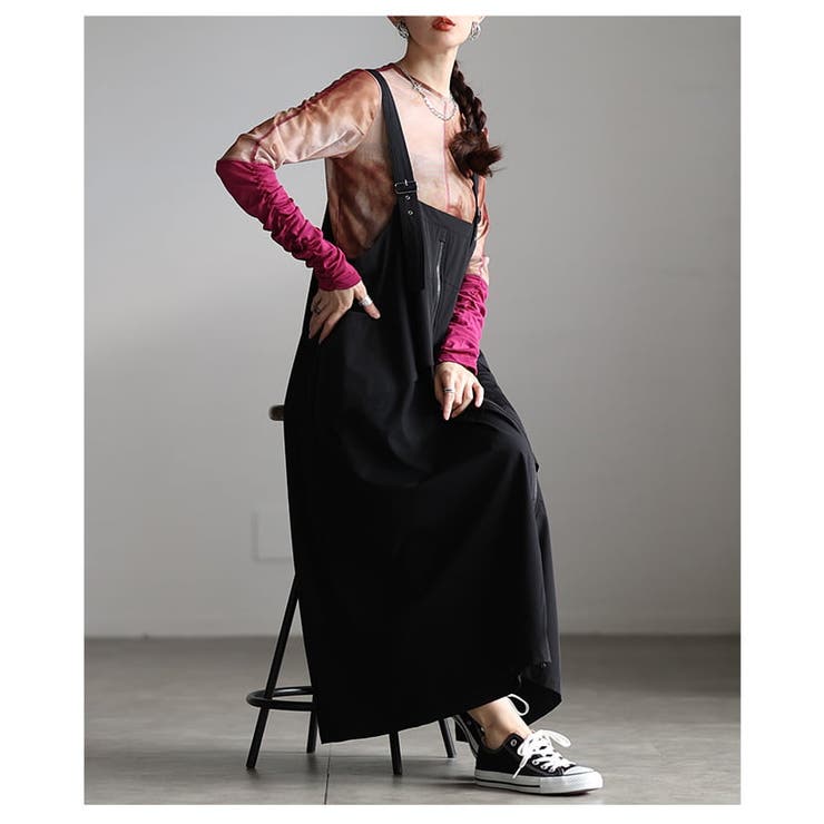 直線と余白で魅せるフロントジップジャンパースカート レディース ワンピース | Sawa a la mode | 詳細画像15 