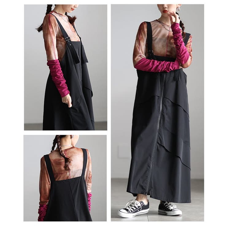 直線と余白で魅せるフロントジップジャンパースカート レディース ワンピース | Sawa a la mode | 詳細画像17 