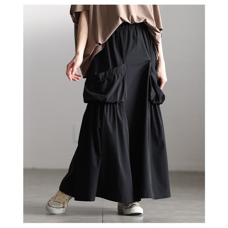 シルエットで差をつけるギャザーポケットフレアースカート レディース スカート | Sawa a la mode | 詳細画像4 