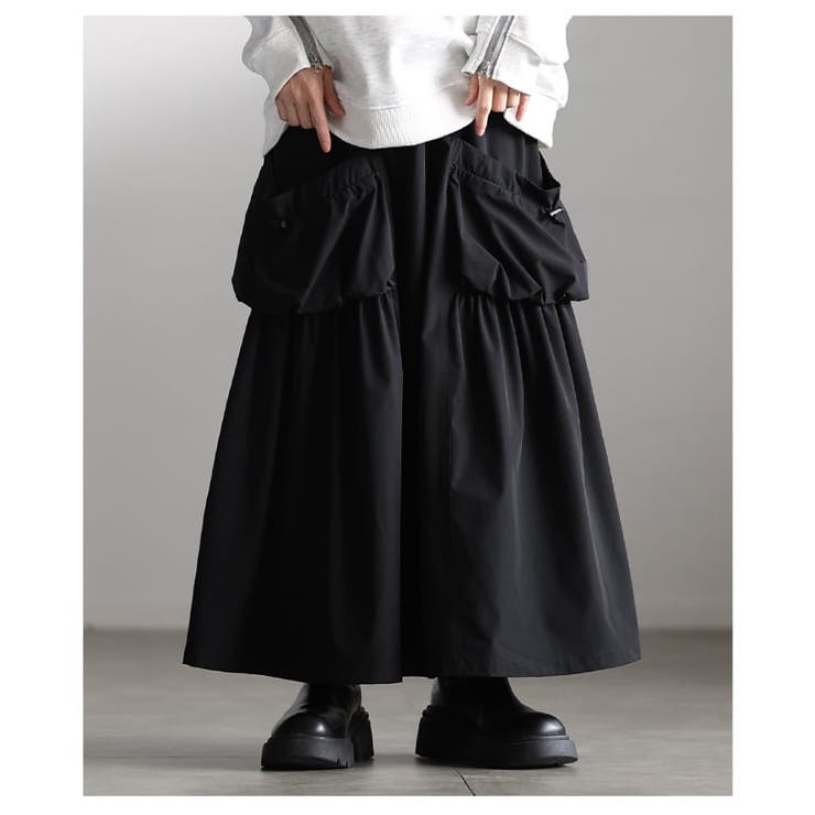 シルエットで差をつけるギャザーポケットフレアースカート レディース スカート | Sawa a la mode | 詳細画像12 