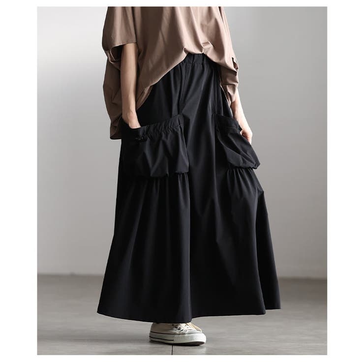シルエットで差をつけるギャザーポケットフレアースカート レディース スカート | Sawa a la mode | 詳細画像14 