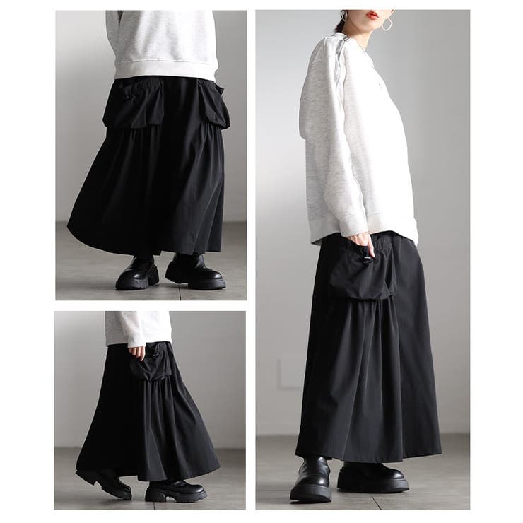 シルエットで差をつけるギャザーポケットフレアースカート レディース スカート | Sawa a la mode | 詳細画像17 