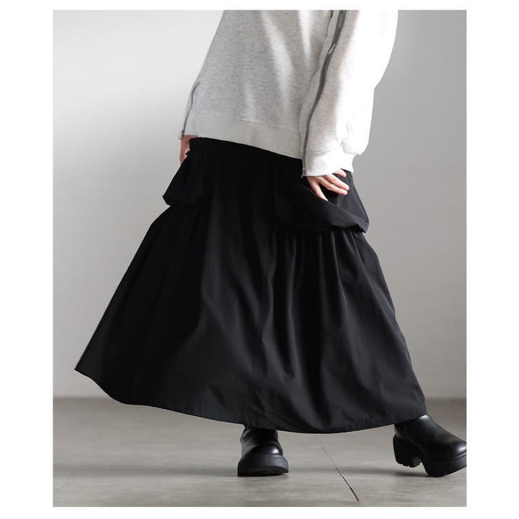 シルエットで差をつけるギャザーポケットフレアースカート レディース スカート | Sawa a la mode | 詳細画像18 