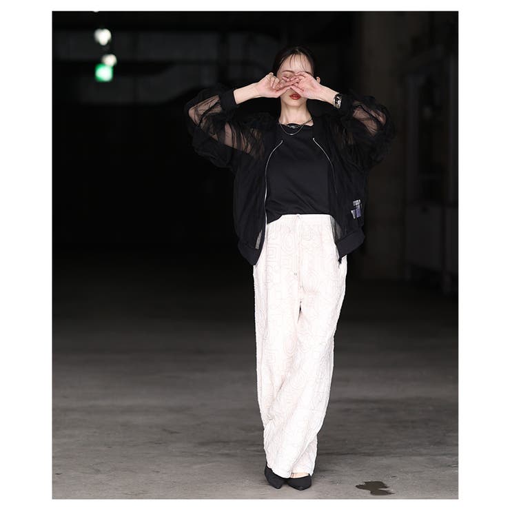 自然な立体感宿るコード刺繍イージーワイドパンツ レディース ファッション | Sawa a la mode | 詳細画像17 