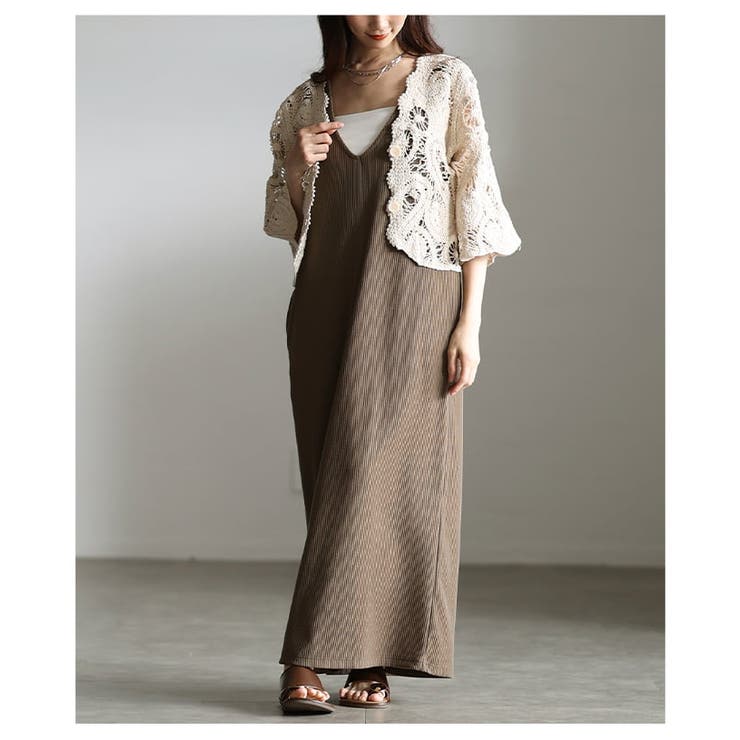 重ねて可愛い深Vネックリブカットワンピース レディース ワンピース | Sawa a la mode | 詳細画像4 