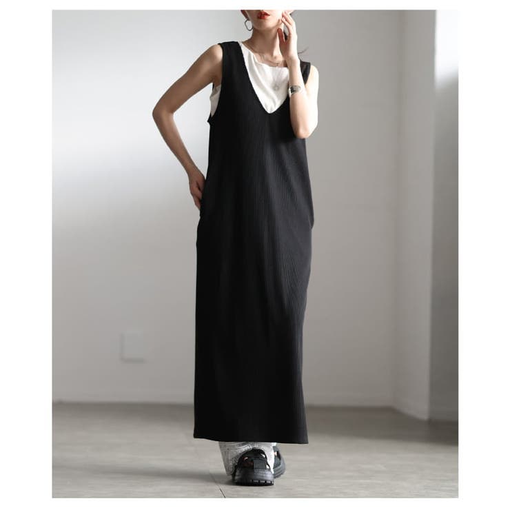 重ねて可愛い深Vネックリブカットワンピース レディース ワンピース | Sawa a la mode | 詳細画像12 
