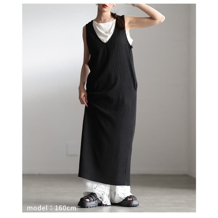 重ねて可愛い深Vネックリブカットワンピース レディース ワンピース | Sawa a la mode | 詳細画像13 