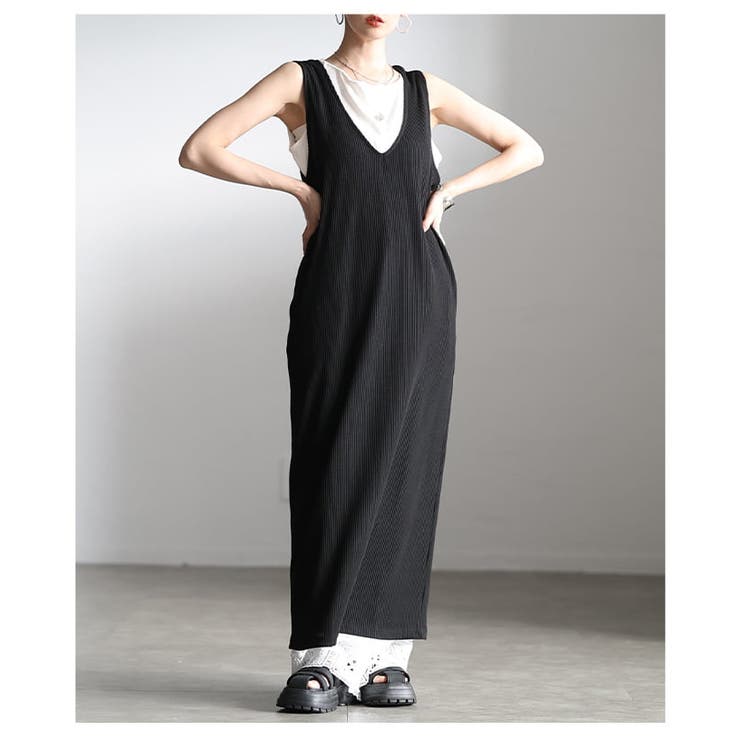 重ねて可愛い深Vネックリブカットワンピース レディース ワンピース | Sawa a la mode | 詳細画像18 