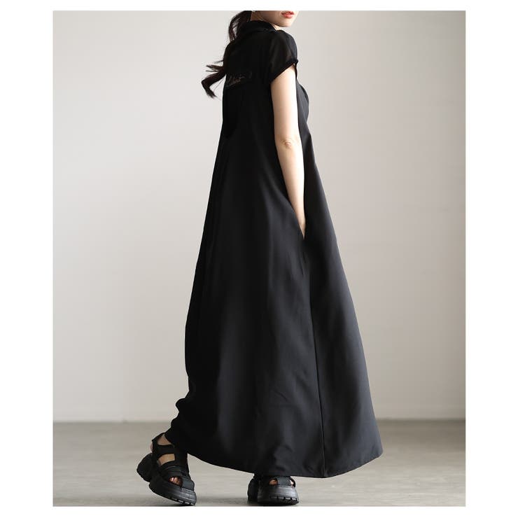 後ろ姿も抜かりないバックロゴ刺繍Vネックジャンパースカート レディース ファッシ… | Sawa a la mode | 詳細画像7 