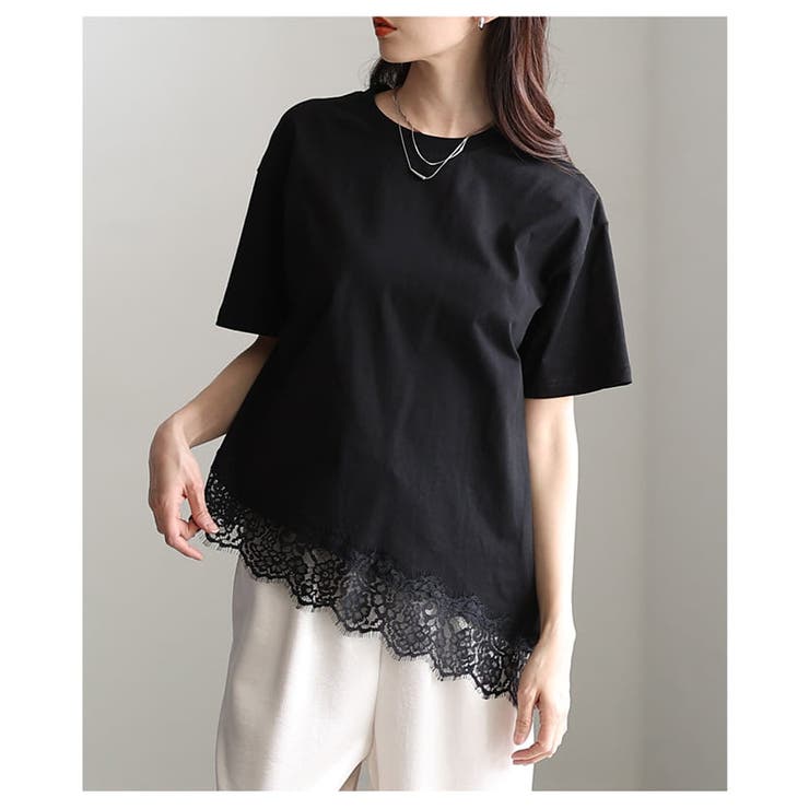 裾で差がつくレースヘムアシメカットソー レディース トップス | Sawa a la mode | 詳細画像4 