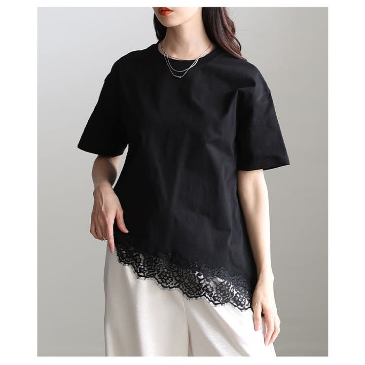 裾で差がつくレースヘムアシメカットソー レディース トップス | Sawa a la mode | 詳細画像9 