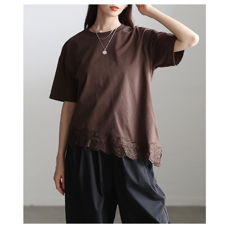 裾で差がつくレースヘムアシメカットソー レディース トップス | Sawa a la mode | 詳細画像12 