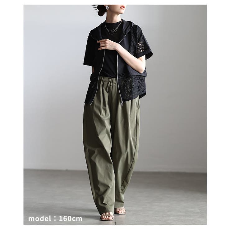 涼しげに映えるペプラムレース切替フードブルゾン レディース アウター | Sawa a la mode | 詳細画像7 