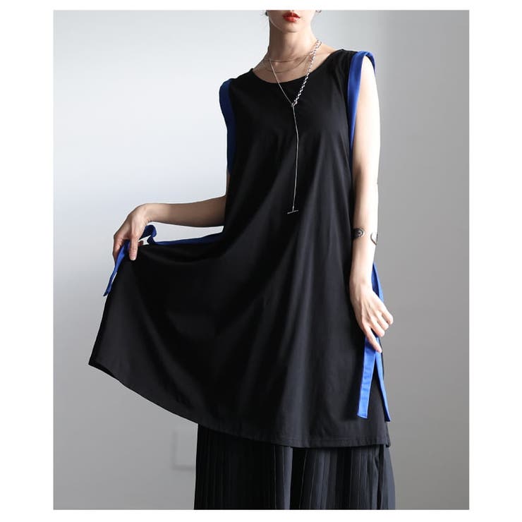 揺れて魅せるサイドラインノースリーブチュニック レディース チュニック | Sawa a la mode | 詳細画像12 