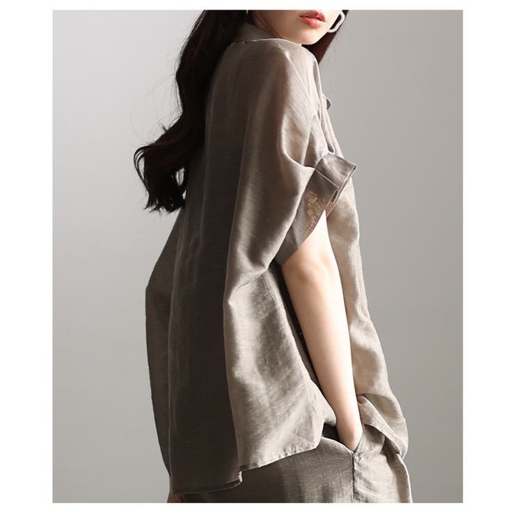 軽やかに抜け感纏うタックフレンチスリーブシアーブラウス レディース ファッション | Sawa a la mode | 詳細画像21 