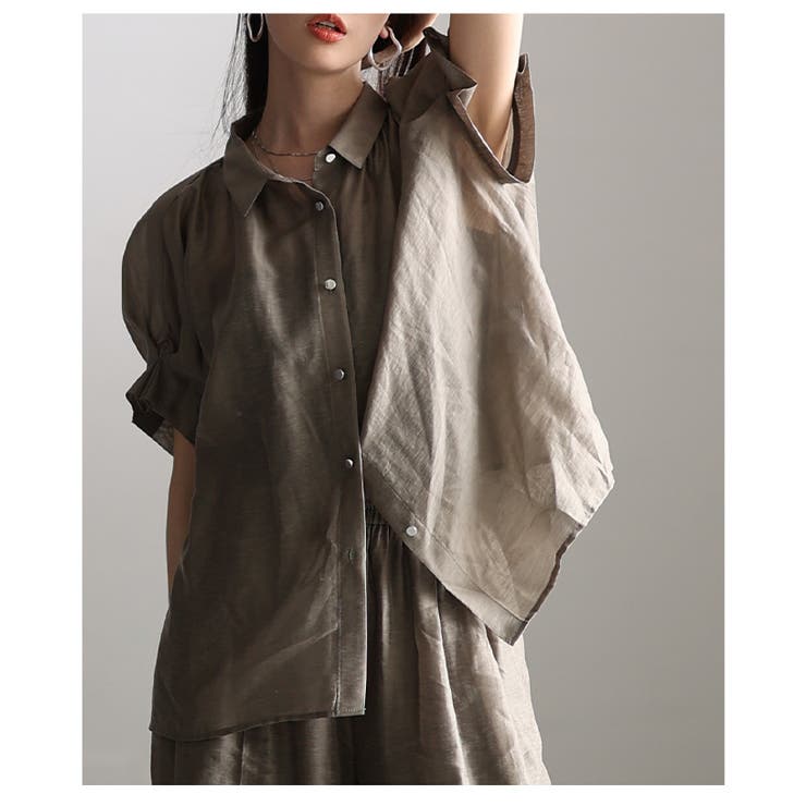 軽やかに抜け感纏うタックフレンチスリーブシアーブラウス レディース ファッション | Sawa a la mode | 詳細画像22 