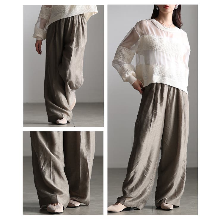 軽やかに抜け感纏うシアーイージーワイドパンツ レディース ファッション | Sawa a la mode | 詳細画像19 