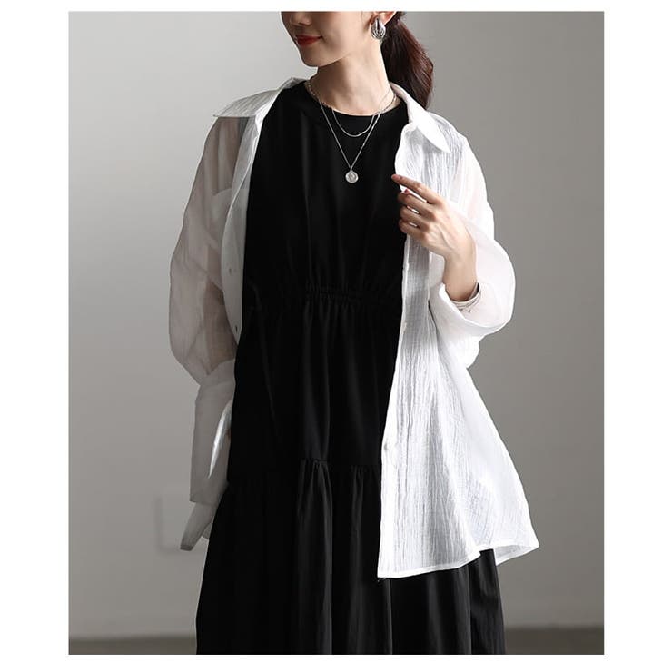 透け感が魅力のシアーワッシャービッグカフスシャツ レディース トップス | Sawa a la mode | 詳細画像16 