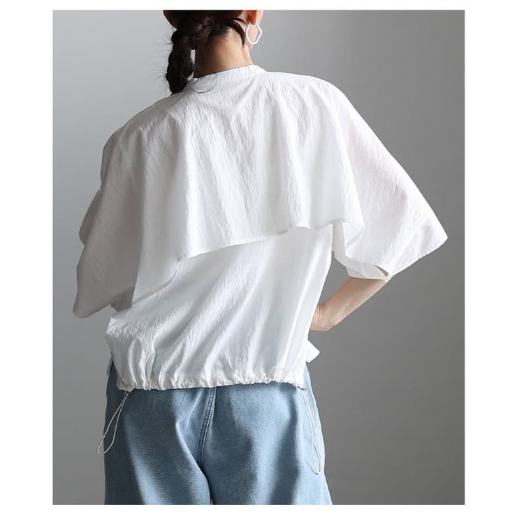 涼やかに揺れるケープデザインストライプブラウス レディース トップス | Sawa a la mode | 詳細画像15 