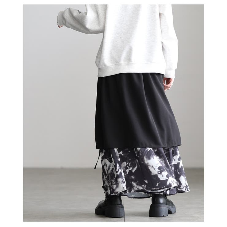遊び心感じるフロントドロスト異素材プリントスカート レディース ファッション | Sawa a la mode | 詳細画像15 