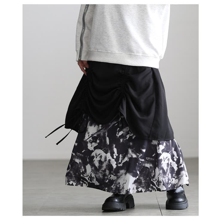 遊び心感じるフロントドロスト異素材プリントスカート レディース ファッション | Sawa a la mode | 詳細画像18 