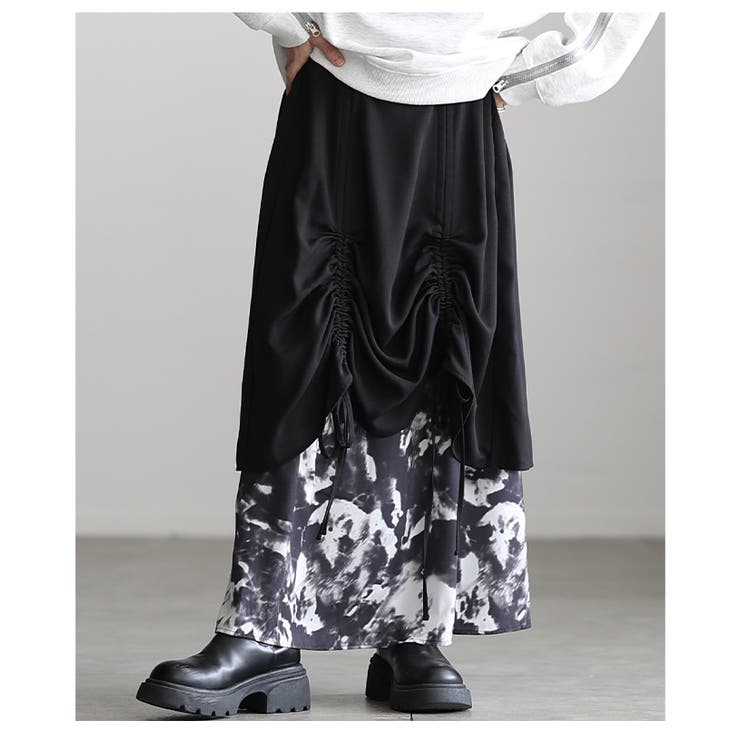 遊び心感じるフロントドロスト異素材プリントスカート レディース ファッション | Sawa a la mode | 詳細画像19 