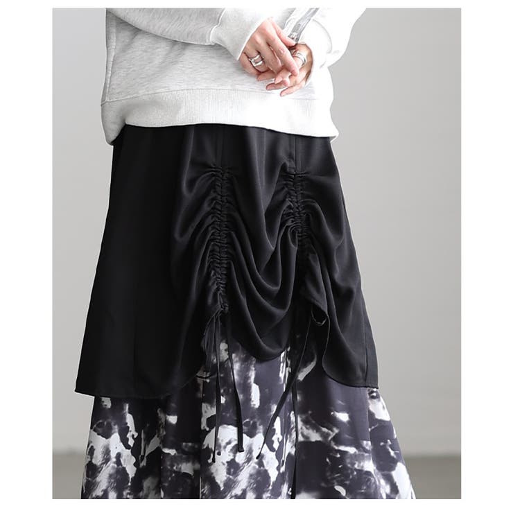 遊び心感じるフロントドロスト異素材プリントスカート レディース ファッション | Sawa a la mode | 詳細画像21 