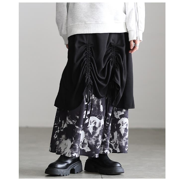 遊び心感じるフロントドロスト異素材プリントスカート レディース ファッション | Sawa a la mode | 詳細画像22 