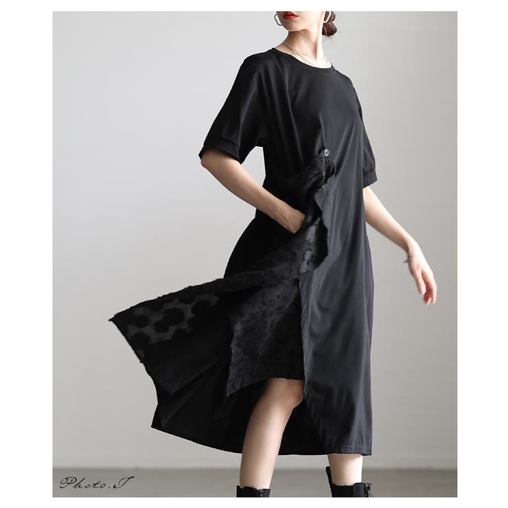 瞬時に魅了するアシンメトリー花柄レイヤードワンピース レディース ファッション | Sawa a la mode | 詳細画像2 