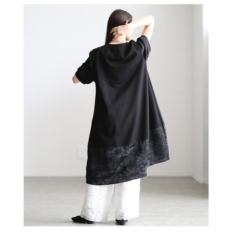 絢爛さを忍ばせたシノワズリ異素材カットソーワンピース レディース ファッション | Sawa a la mode | 詳細画像8 