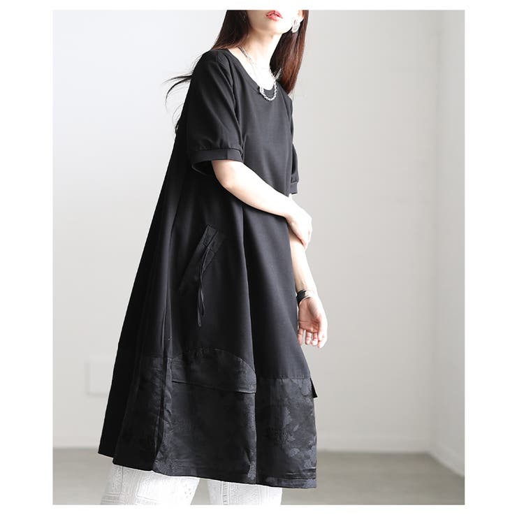 絢爛さを忍ばせたシノワズリ異素材カットソーワンピース レディース ファッション | Sawa a la mode | 詳細画像9 