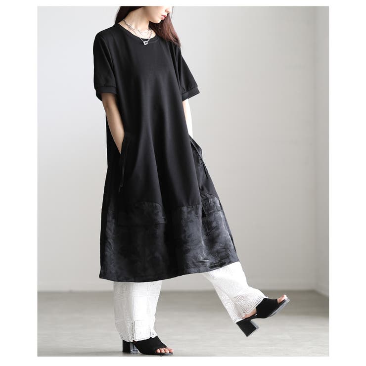 絢爛さを忍ばせたシノワズリ異素材カットソーワンピース レディース ファッション | Sawa a la mode | 詳細画像16 