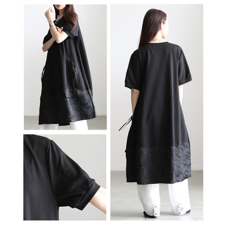 絢爛さを忍ばせたシノワズリ異素材カットソーワンピース レディース ファッション | Sawa a la mode | 詳細画像17 
