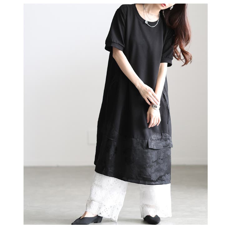 絢爛さを忍ばせたシノワズリ異素材カットソーワンピース レディース ファッション | Sawa a la mode | 詳細画像21 
