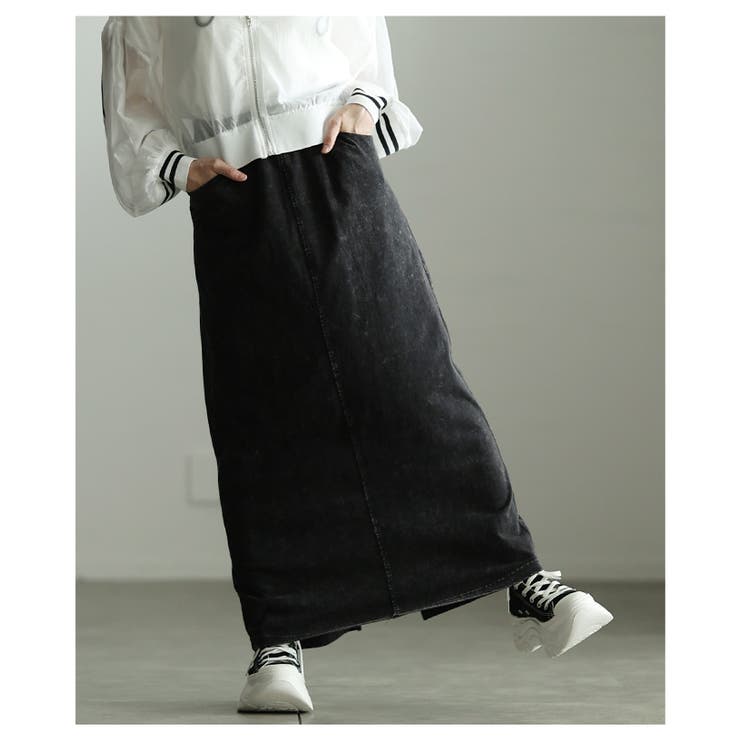 ヴィンテージライクなデニム風コットンナロースカート レディース ファッション | Sawa a la mode | 詳細画像14 