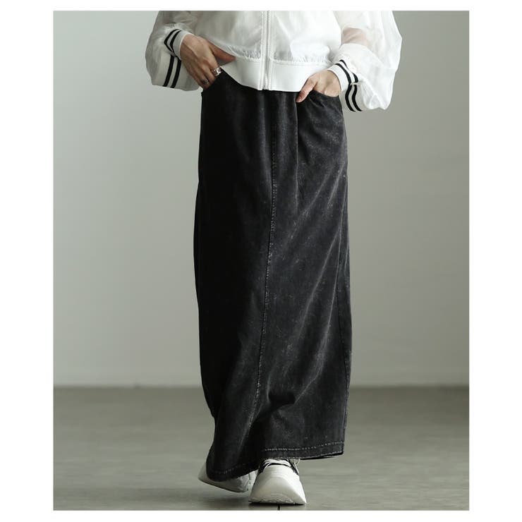 ヴィンテージライクなデニム風コットンナロースカート レディース ファッション | Sawa a la mode | 詳細画像16 