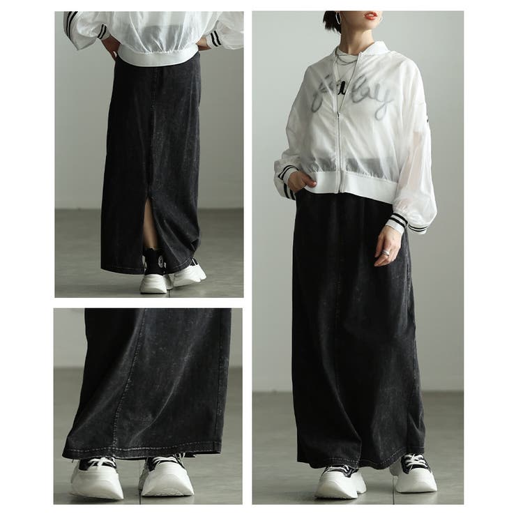 ヴィンテージライクなデニム風コットンナロースカート レディース ファッション | Sawa a la mode | 詳細画像19 