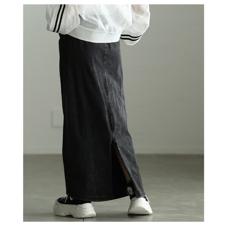 ヴィンテージライクなデニム風コットンナロースカート レディース ファッション | Sawa a la mode | 詳細画像21 