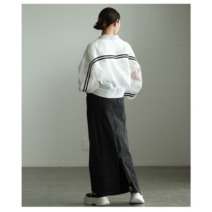 今っぽスタイルに仕上がるライン柄シアートラックジャケット レディース ファッショ… | Sawa a la mode | 詳細画像8 
