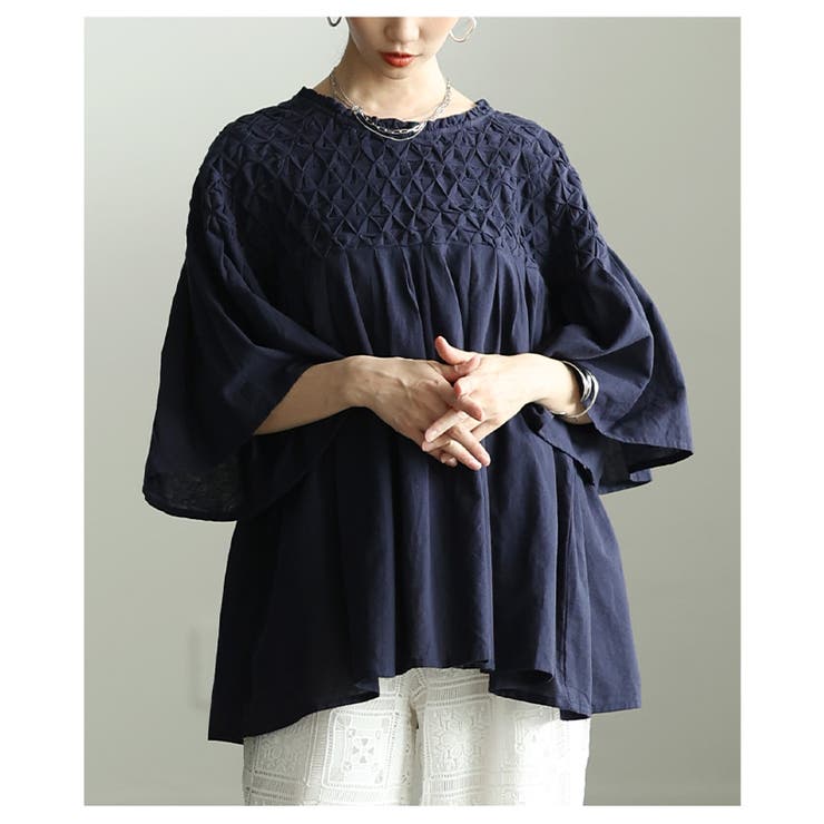 ふわり広がる立体スクエア刺繍コットンフレアチュニック レディース ファッション | Sawa a la mode | 詳細画像4 