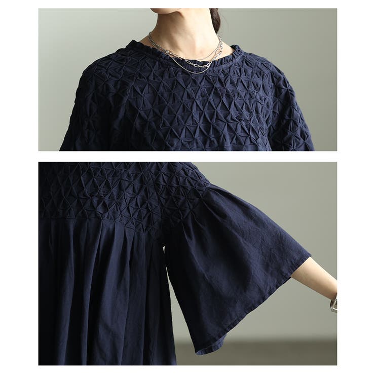 ふわり広がる立体スクエア刺繍コットンフレアチュニック レディース ファッション | Sawa a la mode | 詳細画像5 